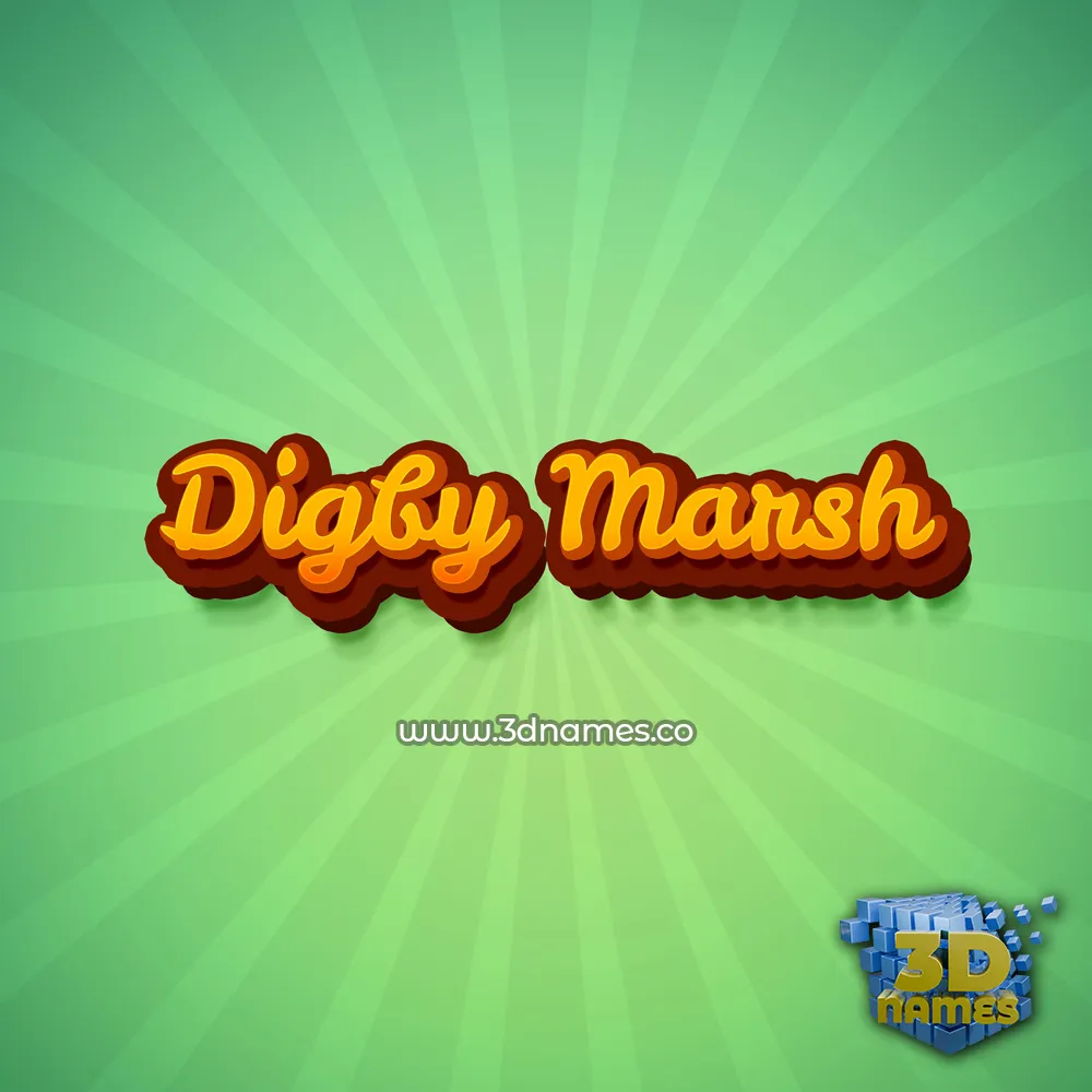 digby marsh in Green Rays style - 3D name wallpaper