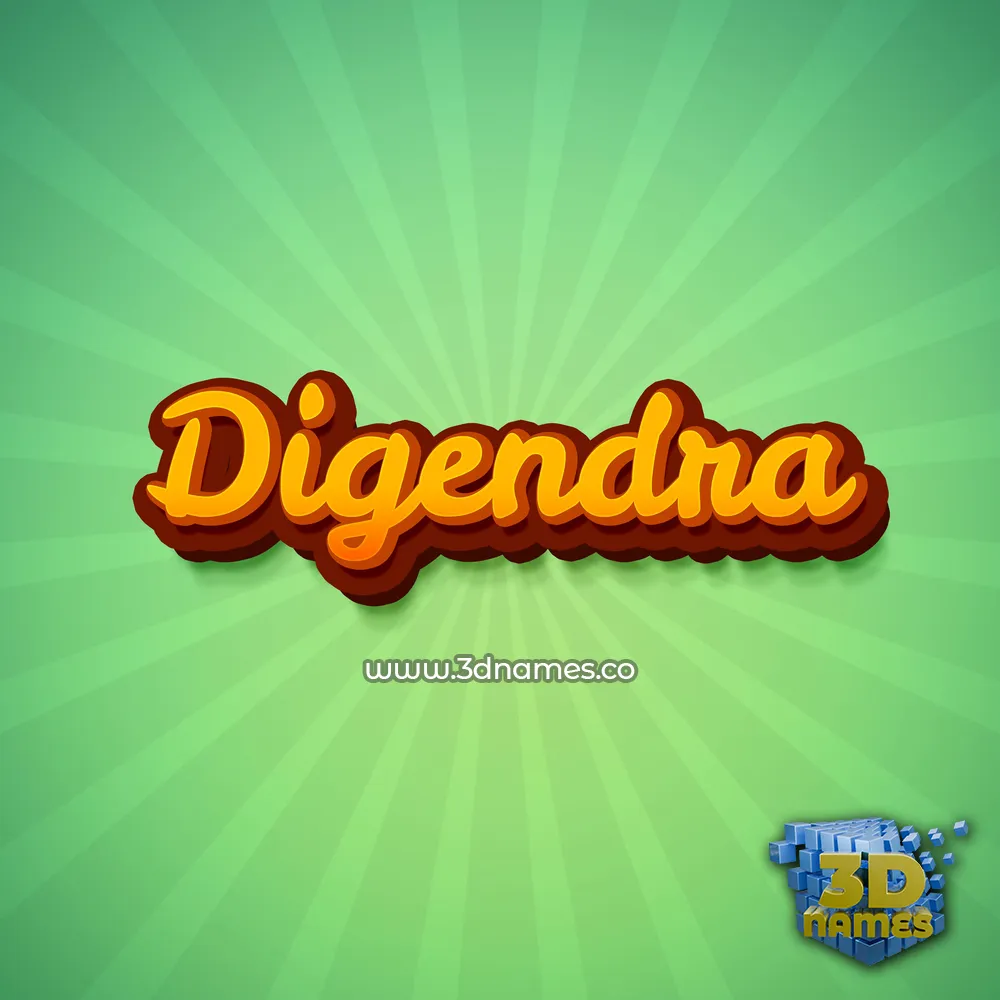 digendra in Green Rays style - 3D name wallpaper
