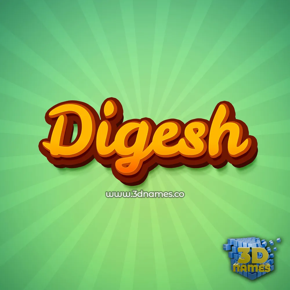 digesh in Green Rays style - 3D name wallpaper