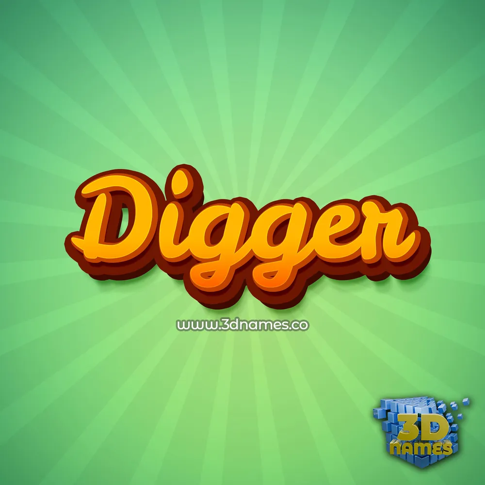 digger in Green Rays style - 3D name wallpaper