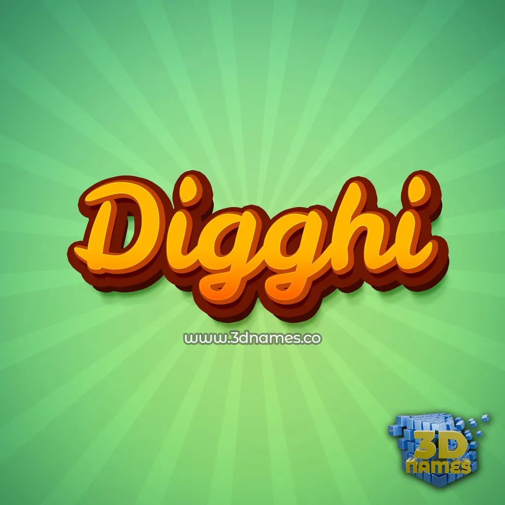 digghi in Green Rays style - 3D name wallpaper