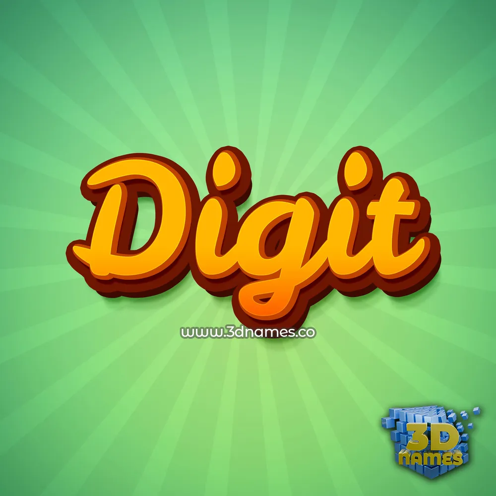 digit in Green Rays style - 3D name wallpaper