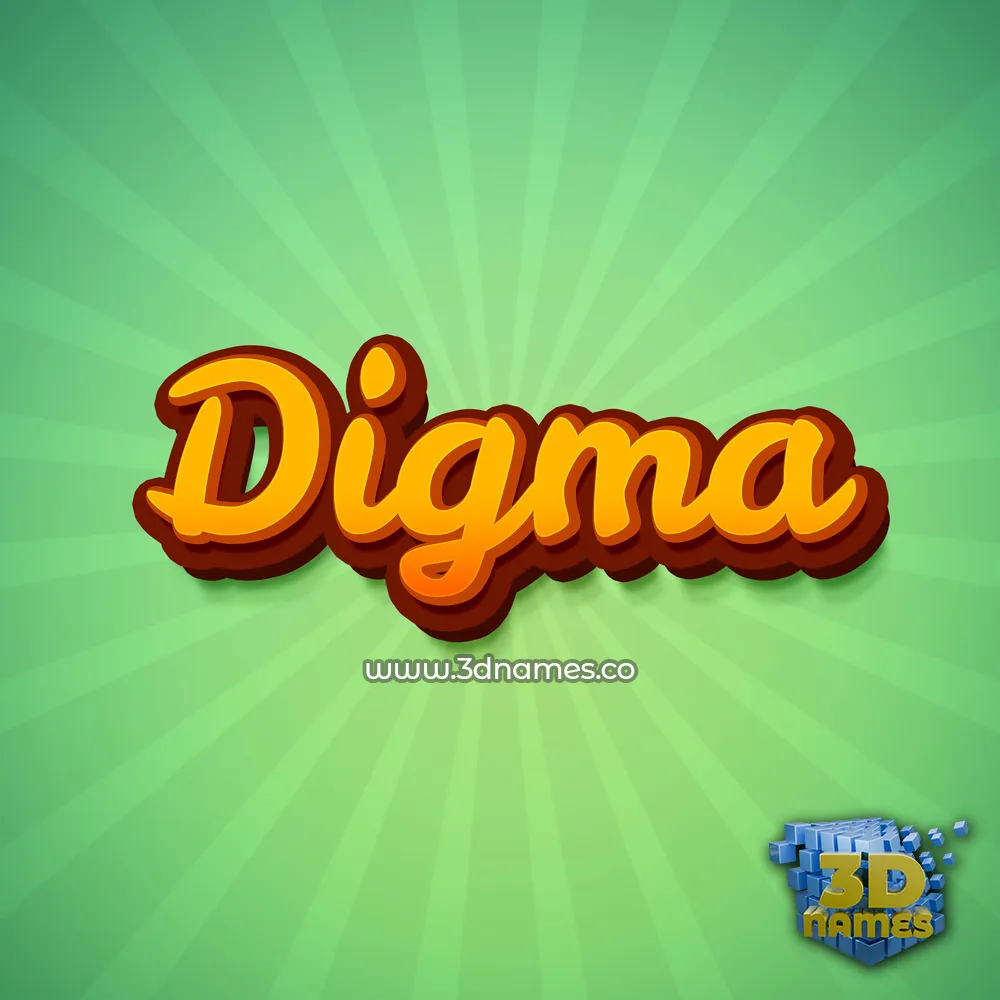 digma in Green Rays style - 3D name wallpaper