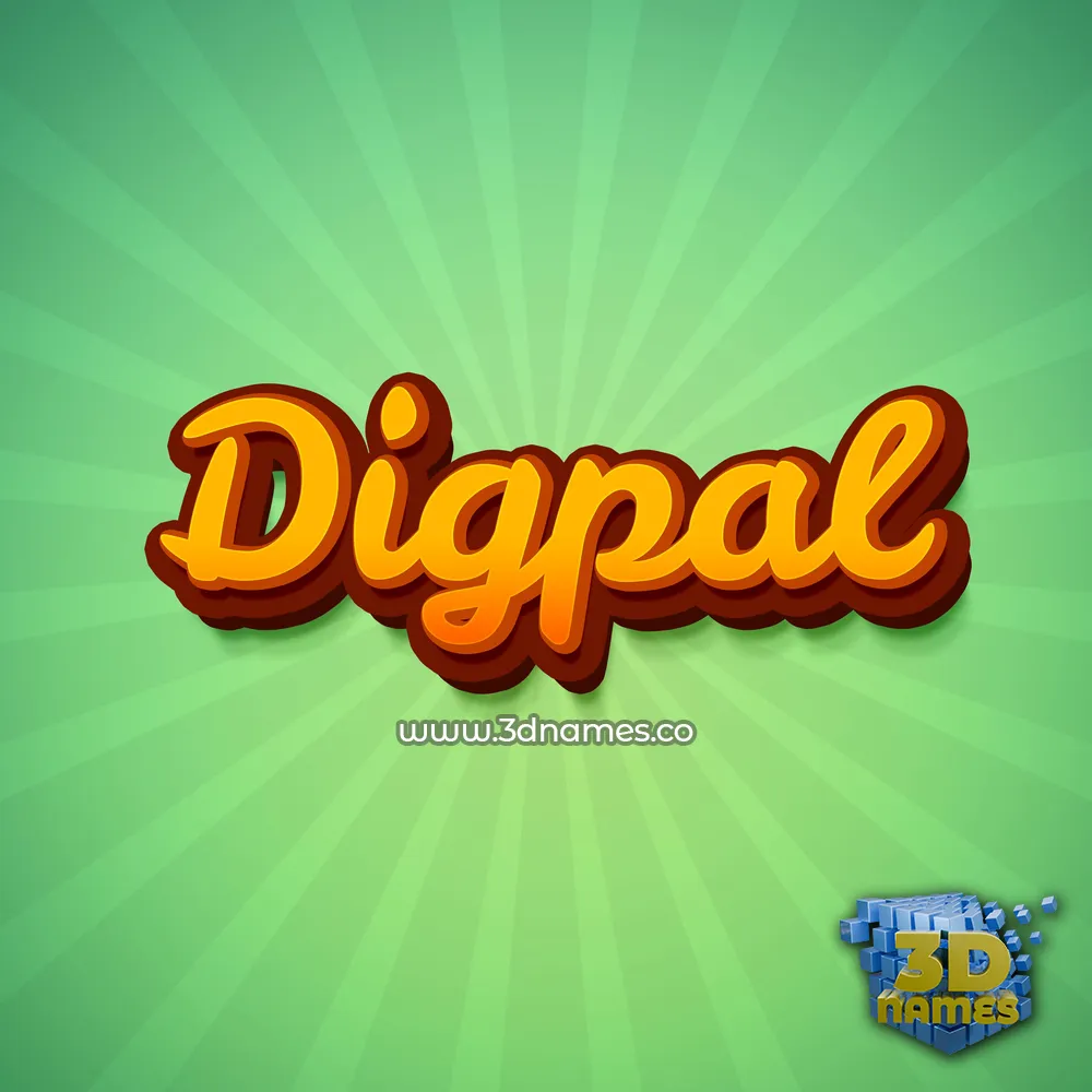digpal in Green Rays style - 3D name wallpaper