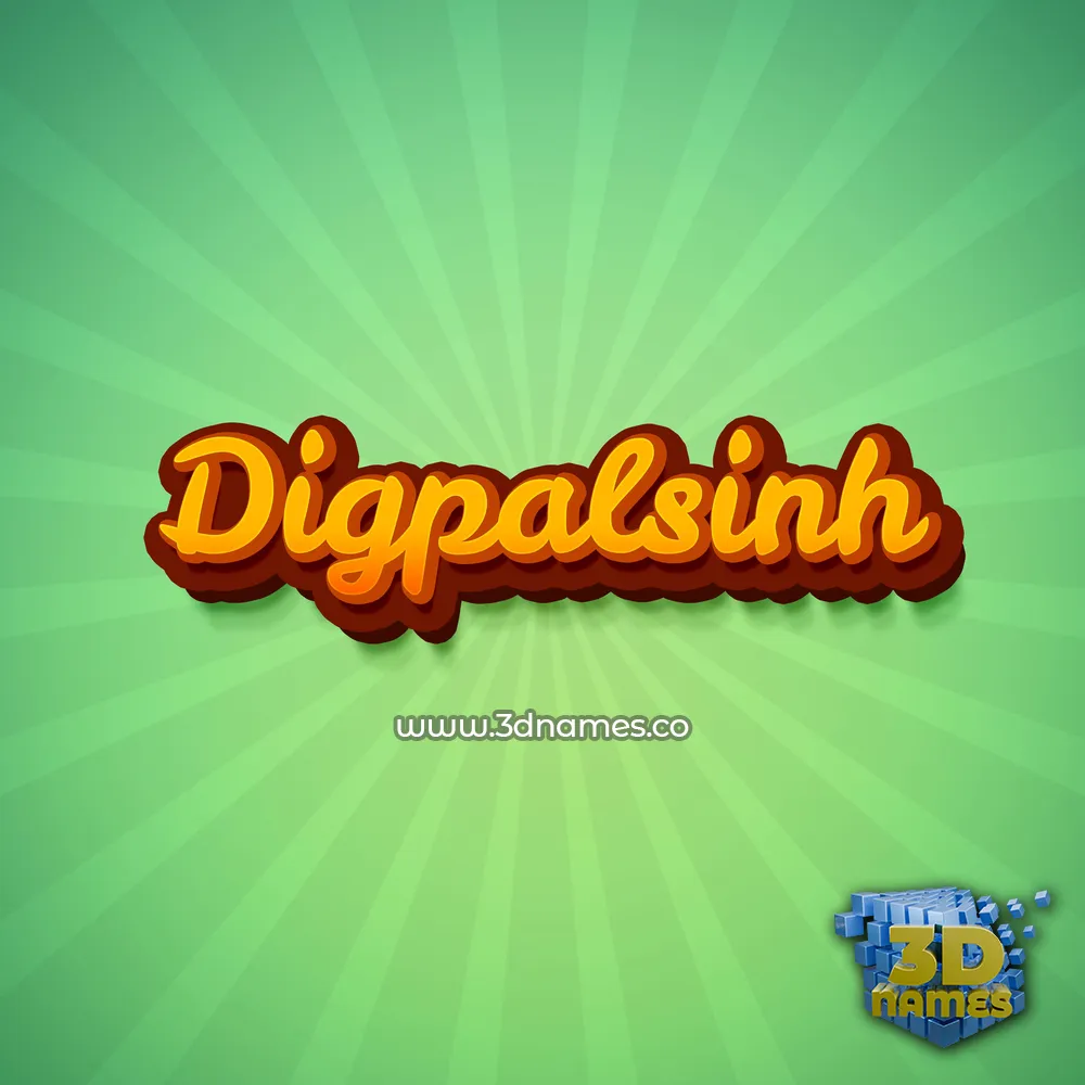digpalsinh in Green Rays style - 3D name wallpaper