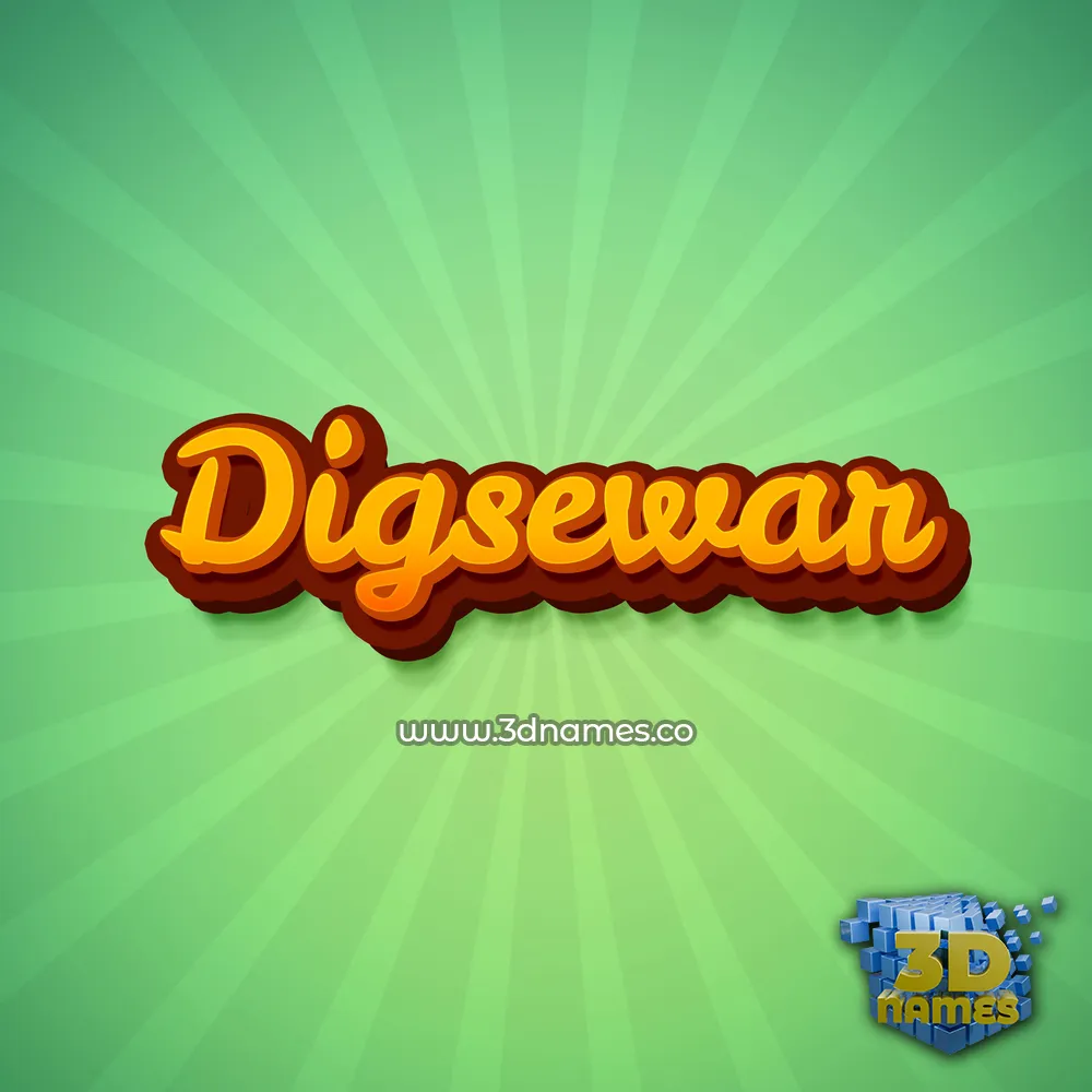 digsewar in Green Rays style - 3D name wallpaper