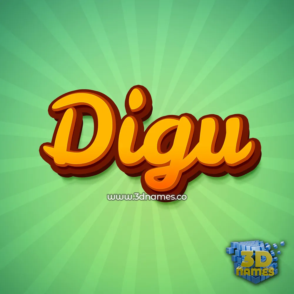 digu in Green Rays style - 3D name wallpaper