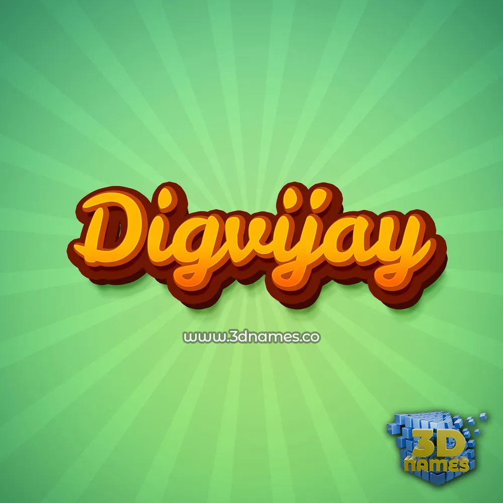 digvijay in Green Rays style - 3D name wallpaper