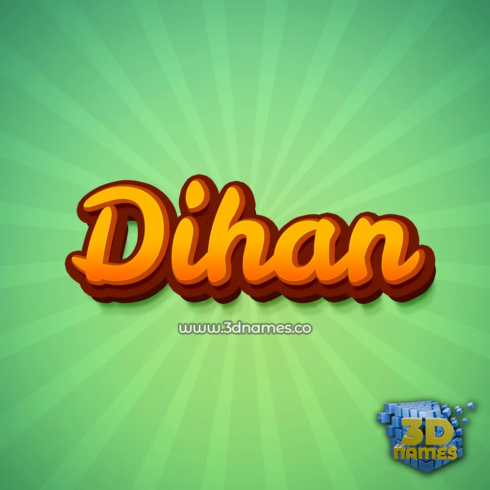 dihan in Green Rays style - 3D name wallpaper