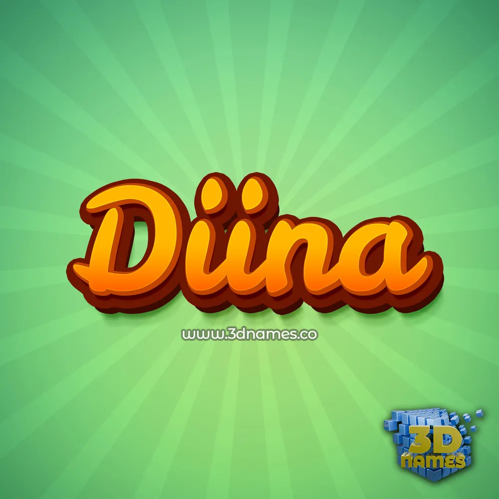 diina in Green Rays style - 3D name wallpaper