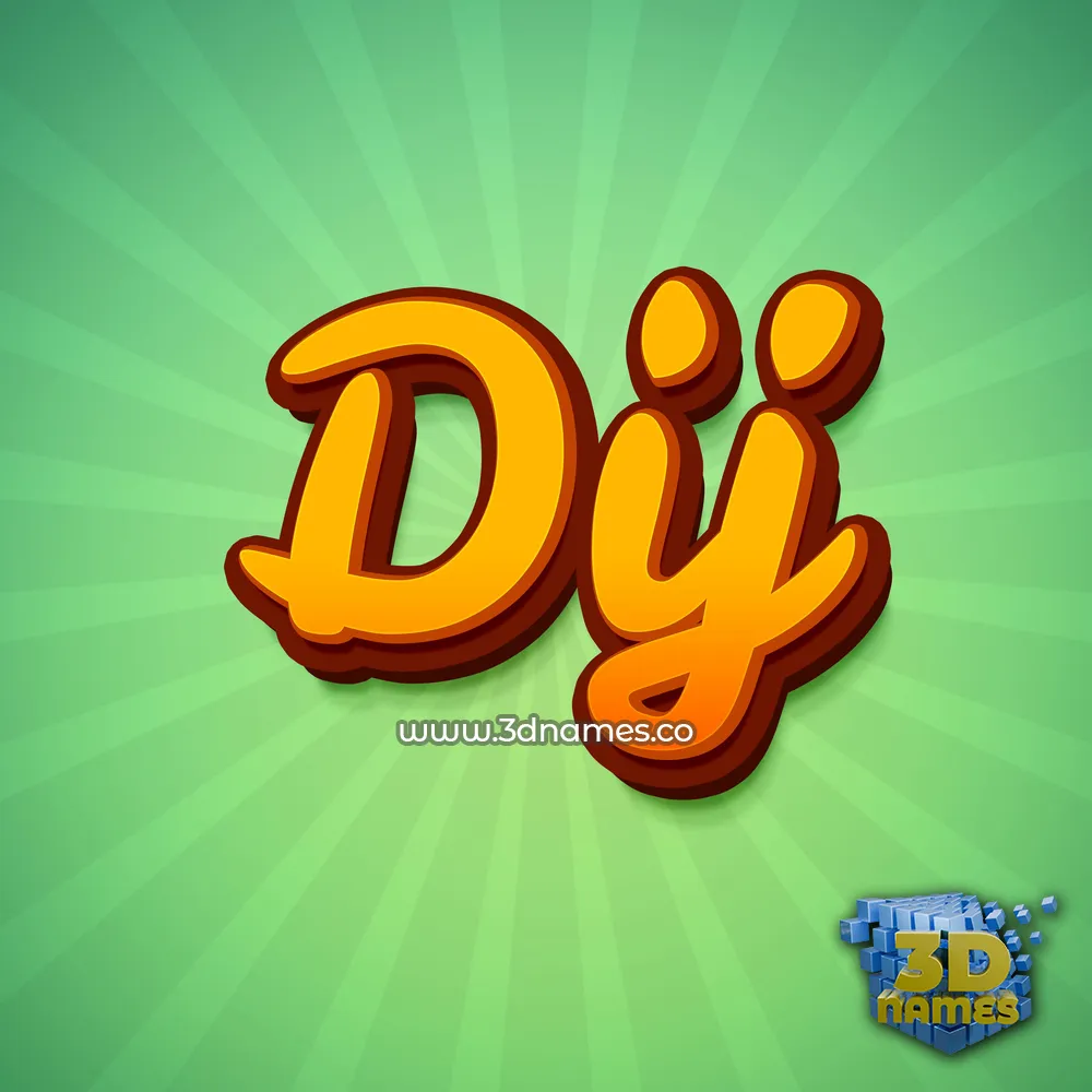 dij in Green Rays style - 3D name wallpaper