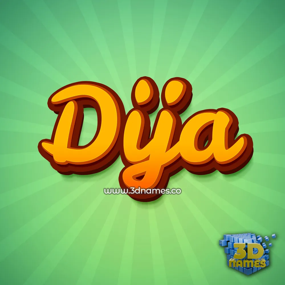 dija in Green Rays style - 3D name wallpaper