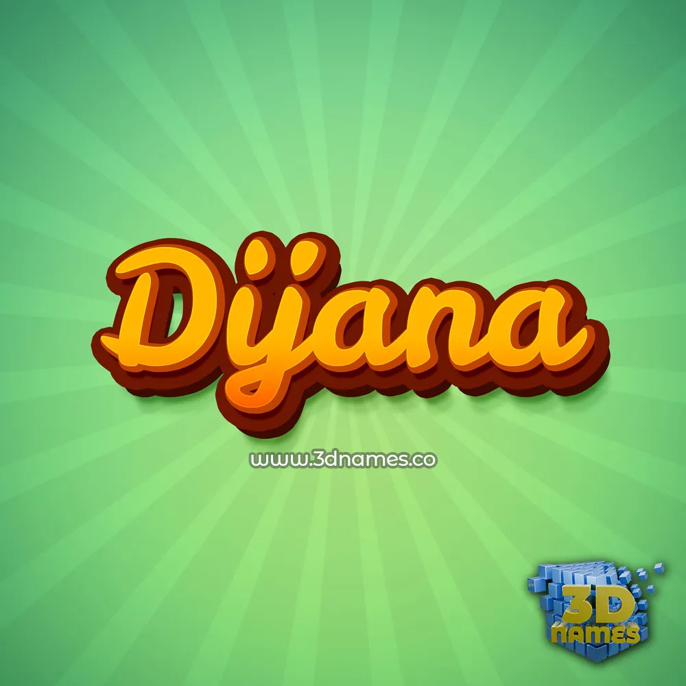 dijana in Green Rays style - 3D name wallpaper