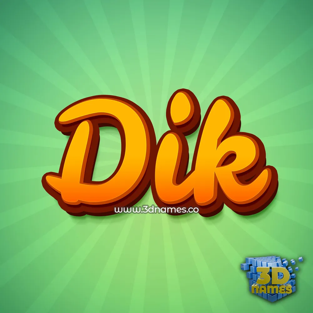 dik in Green Rays style - 3D name wallpaper