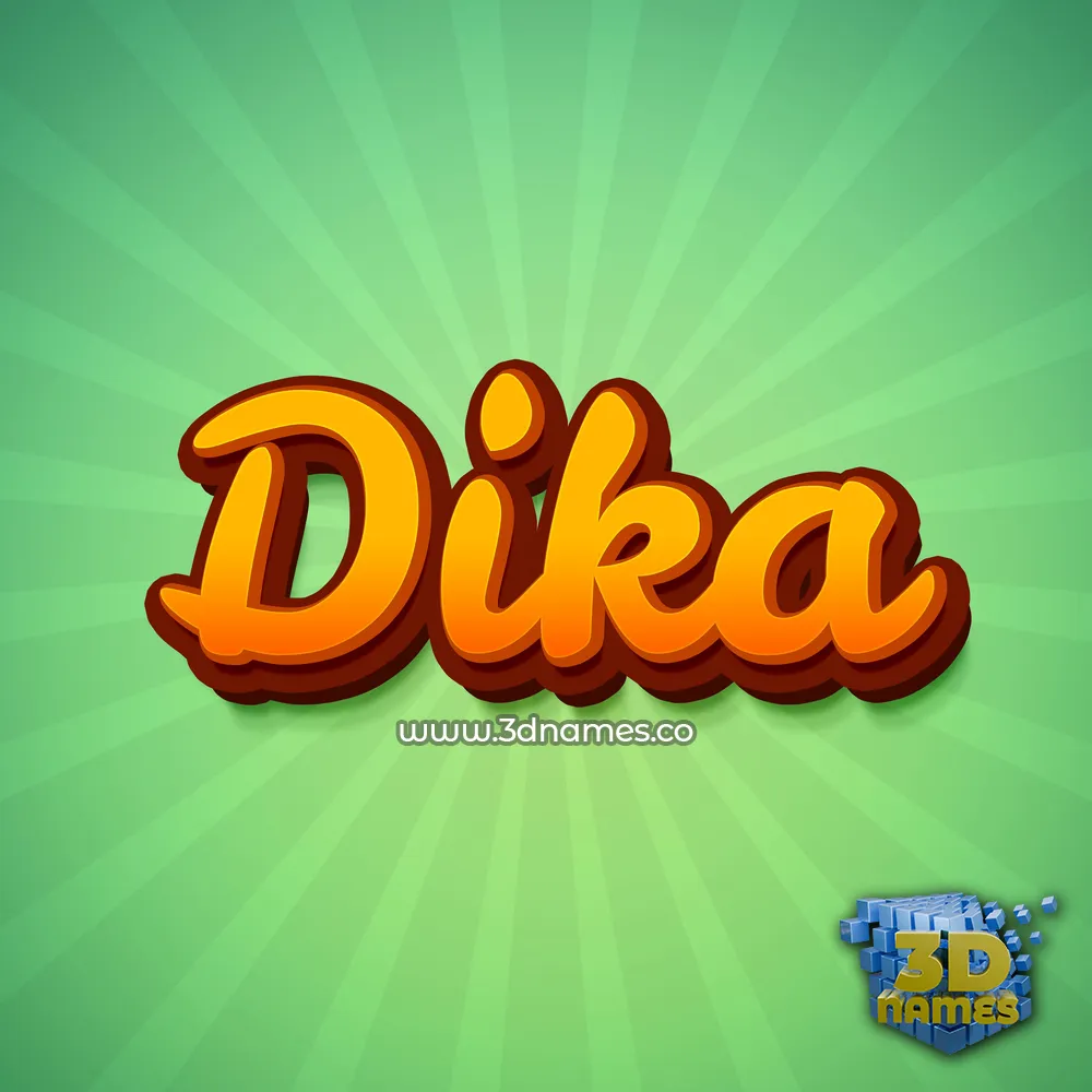 dika in Green Rays style - 3D name wallpaper