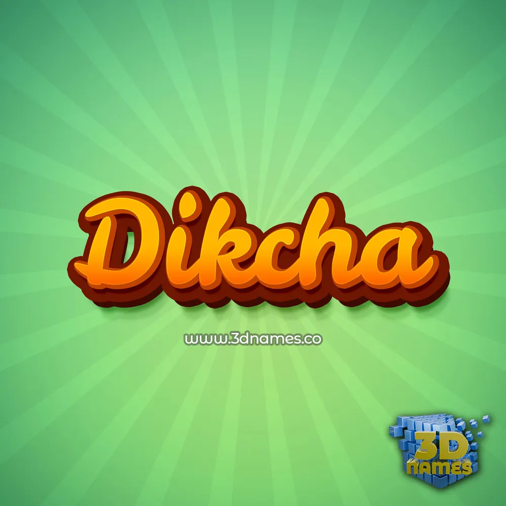 dikcha in Green Rays style - 3D name wallpaper