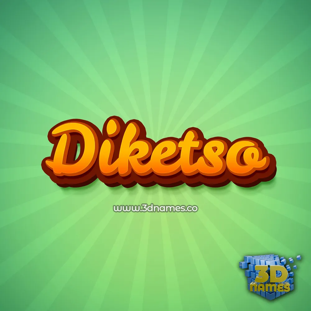 diketso in Green Rays style - 3D name wallpaper