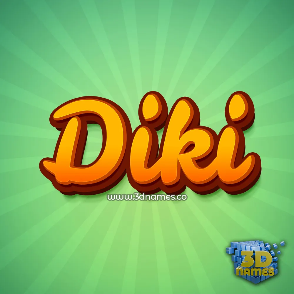 diki in Green Rays style - 3D name wallpaper