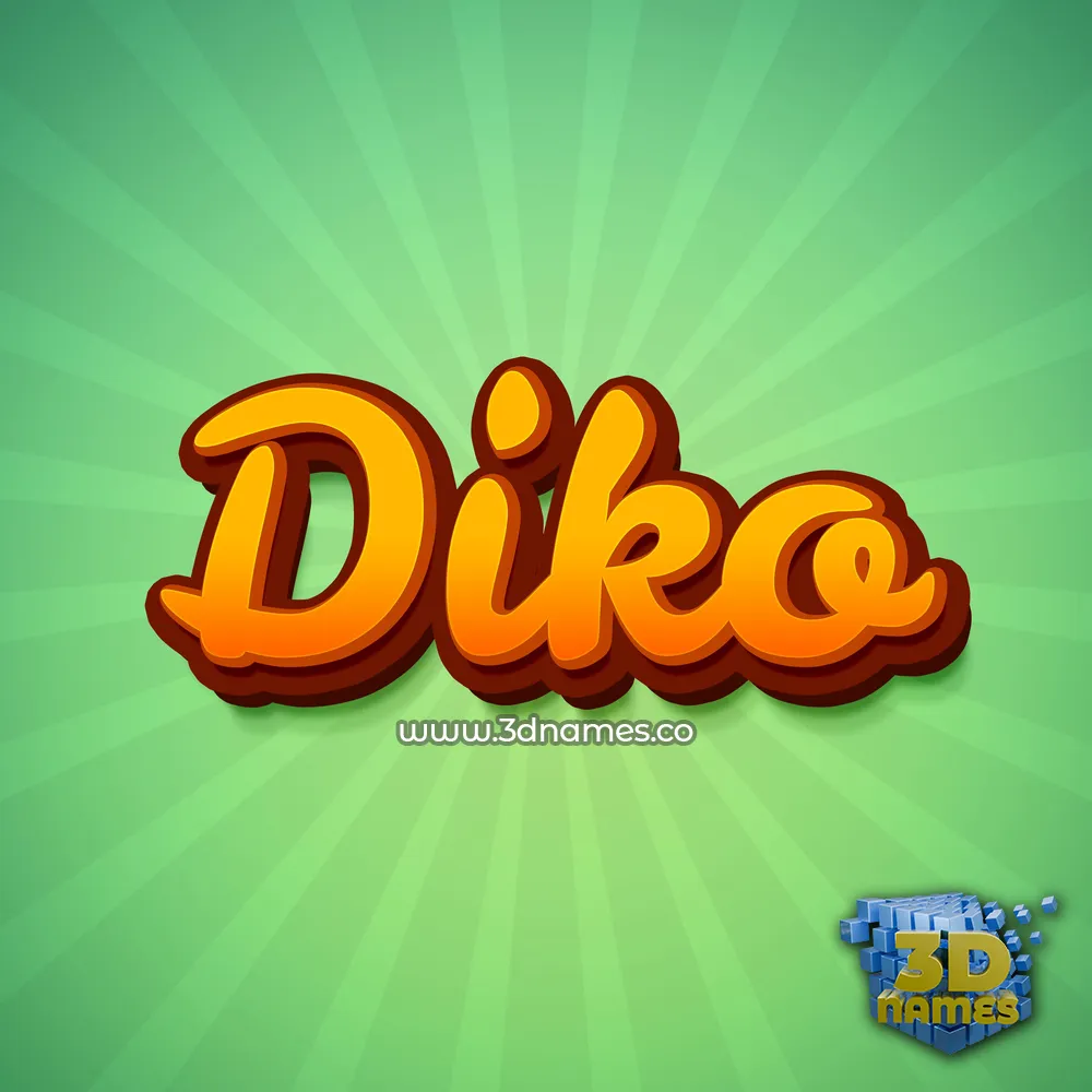 diko in Green Rays style - 3D name wallpaper