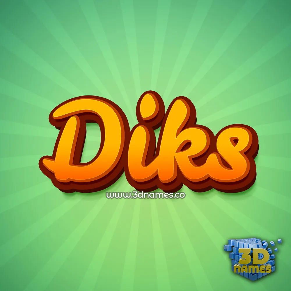 diks in Green Rays style - 3D name wallpaper