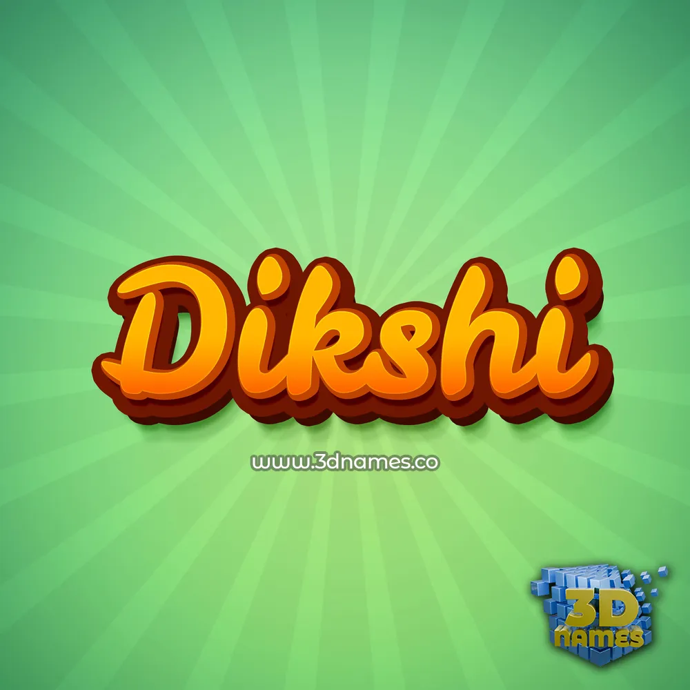 dikshi in Green Rays style - 3D name wallpaper