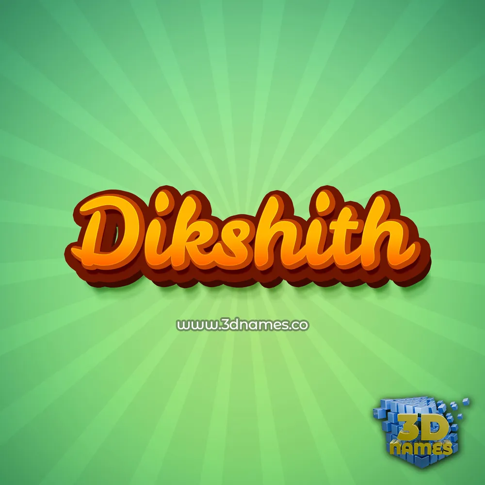 dikshith in Green Rays style - 3D name wallpaper