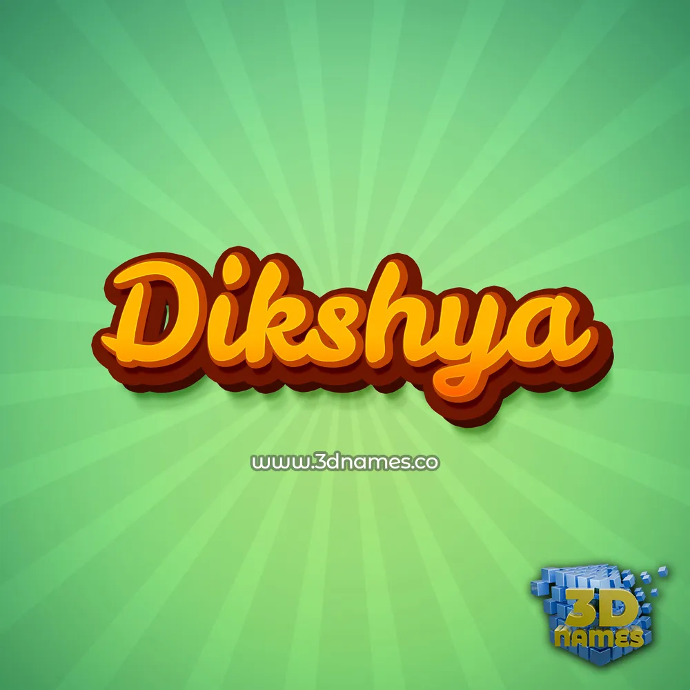 dikshya in Green Rays style - 3D name wallpaper