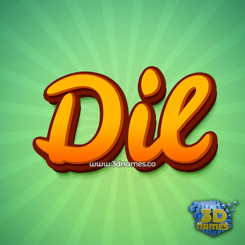 dil in Green Rays style - 3D name wallpaper