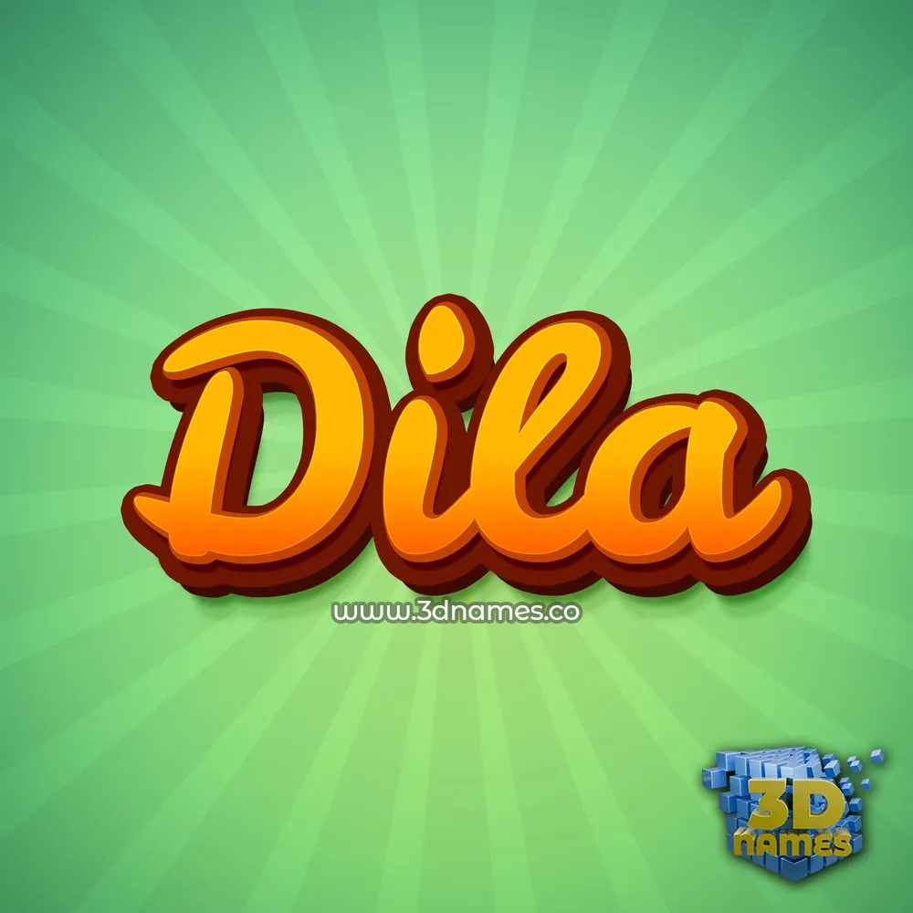 dila in Green Rays style - 3D name wallpaper