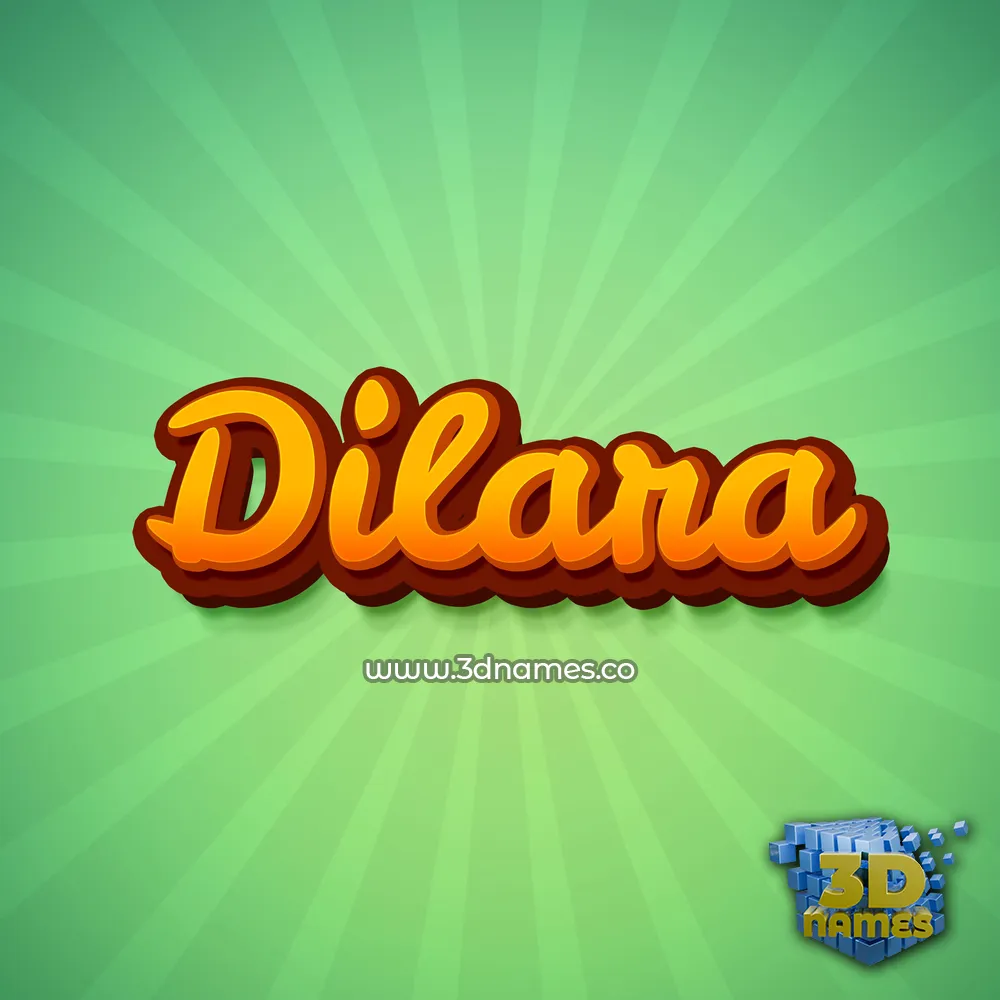 dilara in Green Rays style - 3D name wallpaper