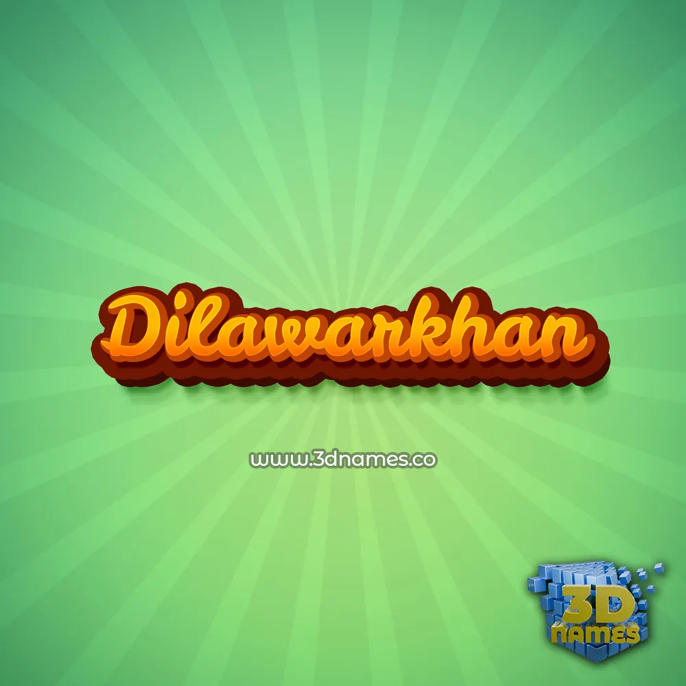 dilawarkhan in Green Rays style - 3D name wallpaper