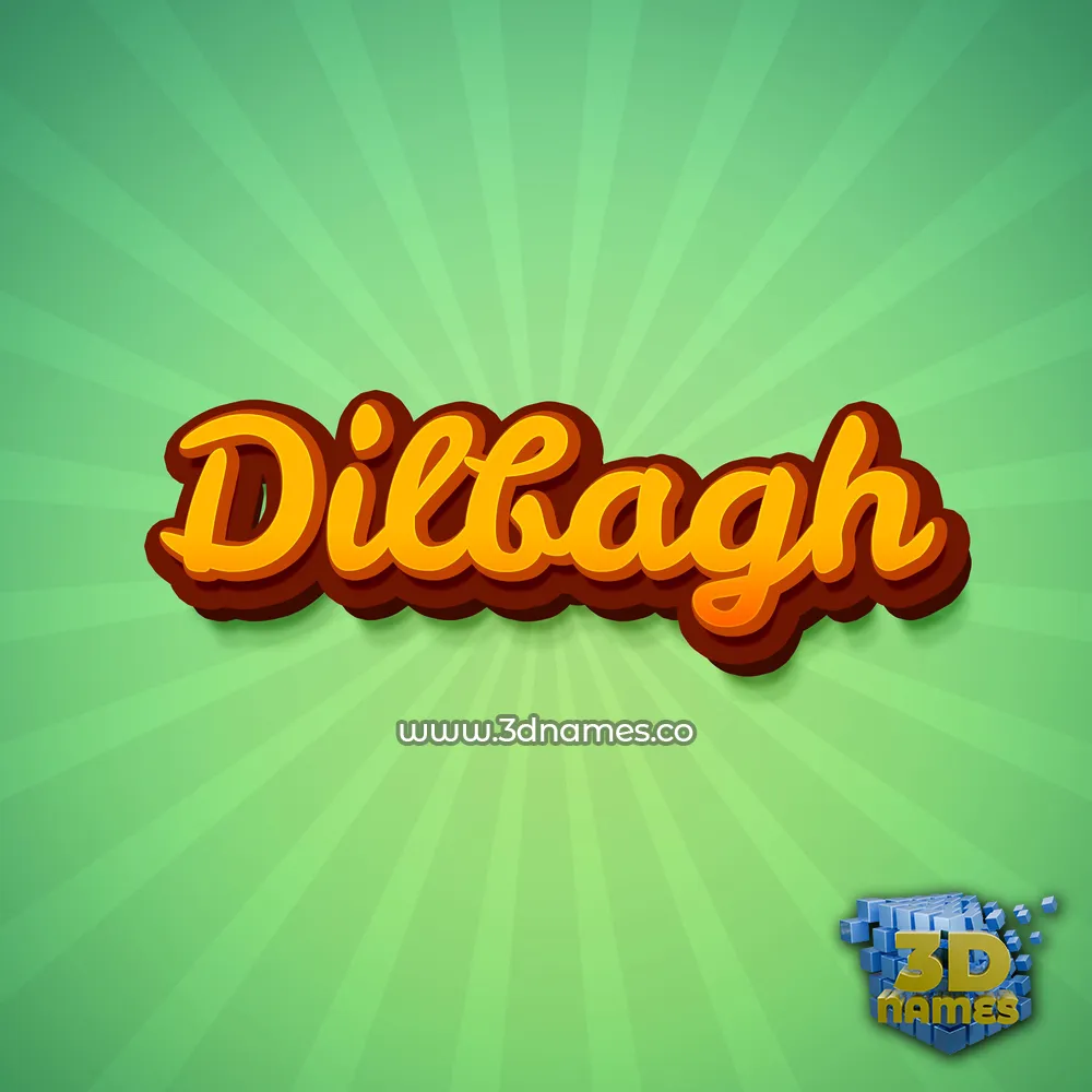 dilbagh in Green Rays style - 3D name wallpaper