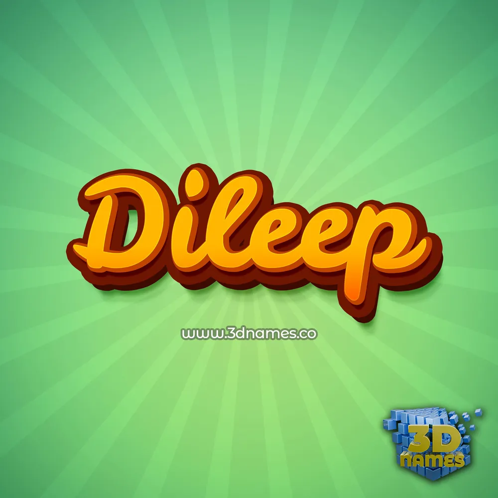 dileep in Green Rays style - 3D name wallpaper