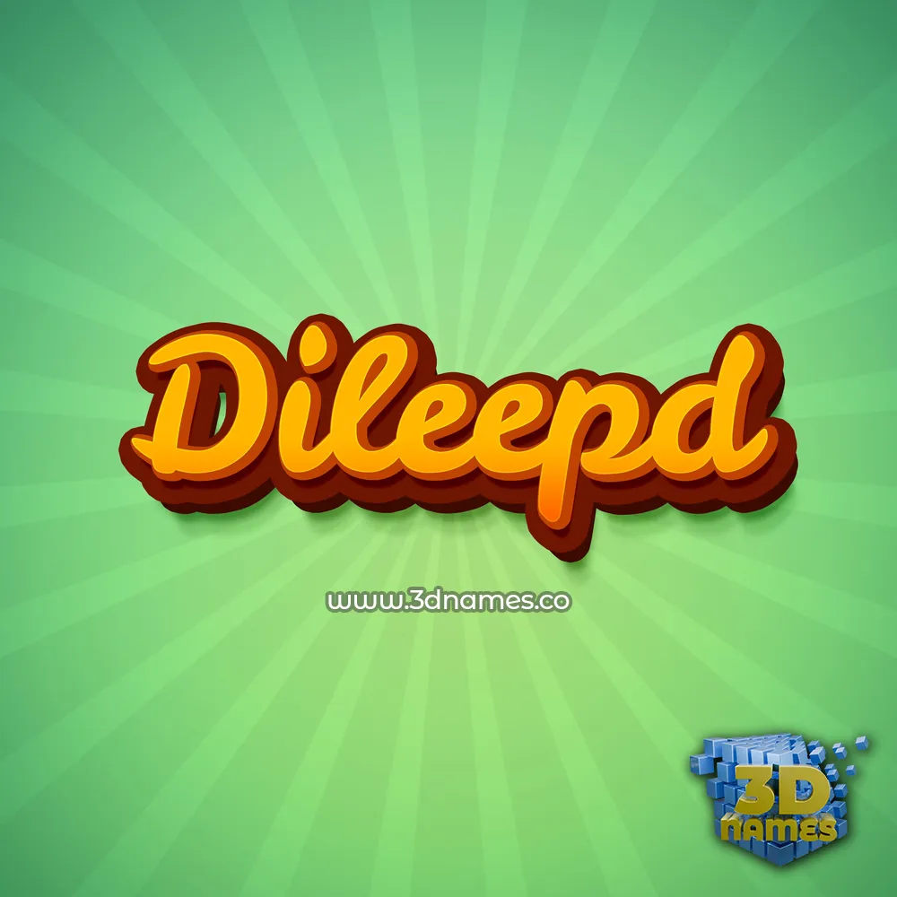 dileepd in Green Rays style - 3D name wallpaper