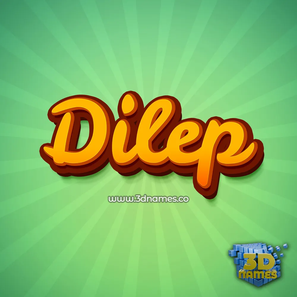 dilep in Green Rays style - 3D name wallpaper