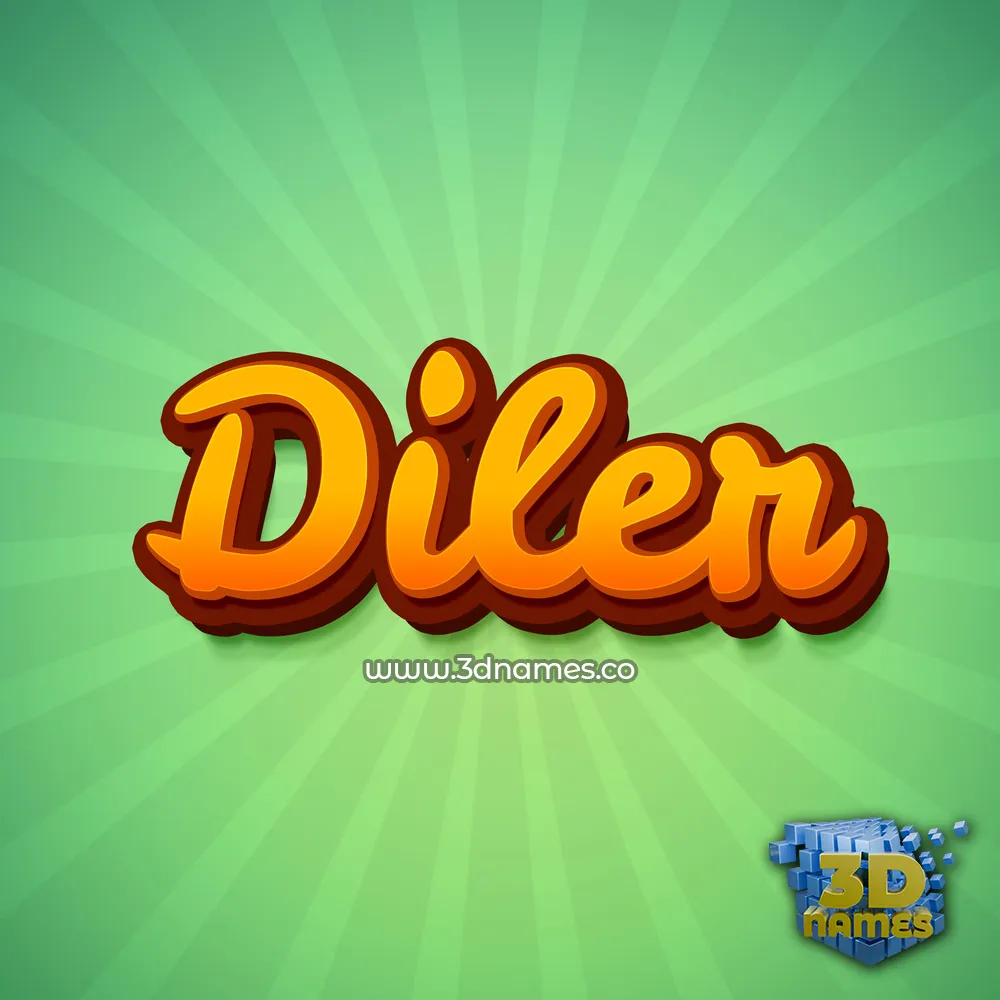 diler in Green Rays style - 3D name wallpaper
