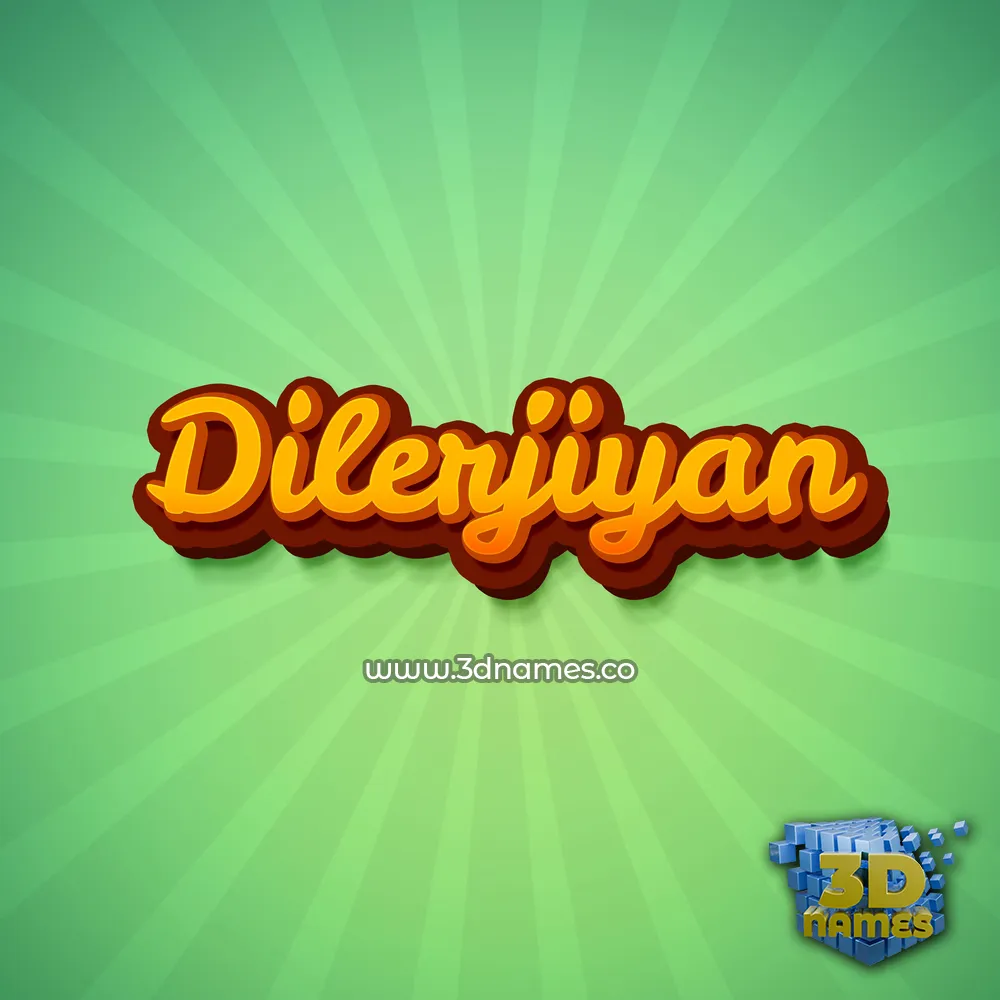 dilerjiyan in Green Rays style - 3D name wallpaper