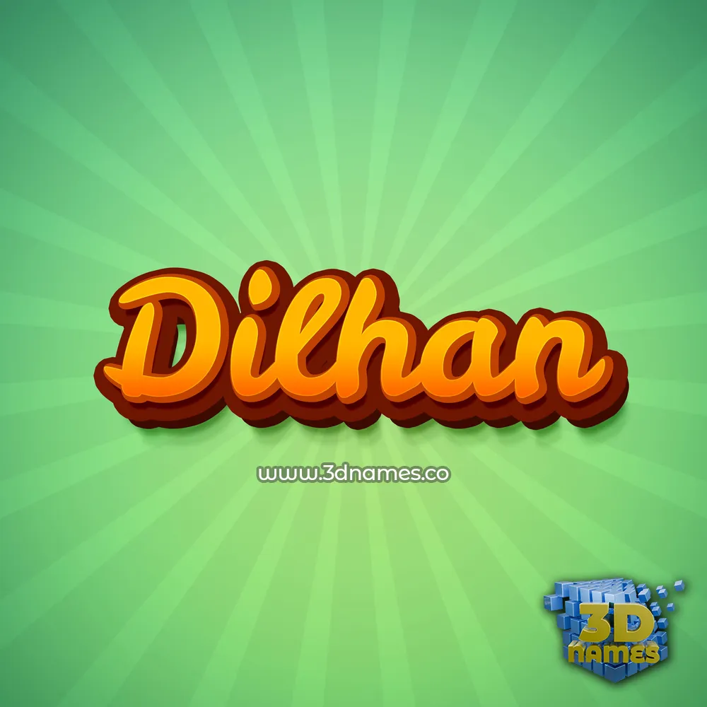 dilhan in Green Rays style - 3D name wallpaper