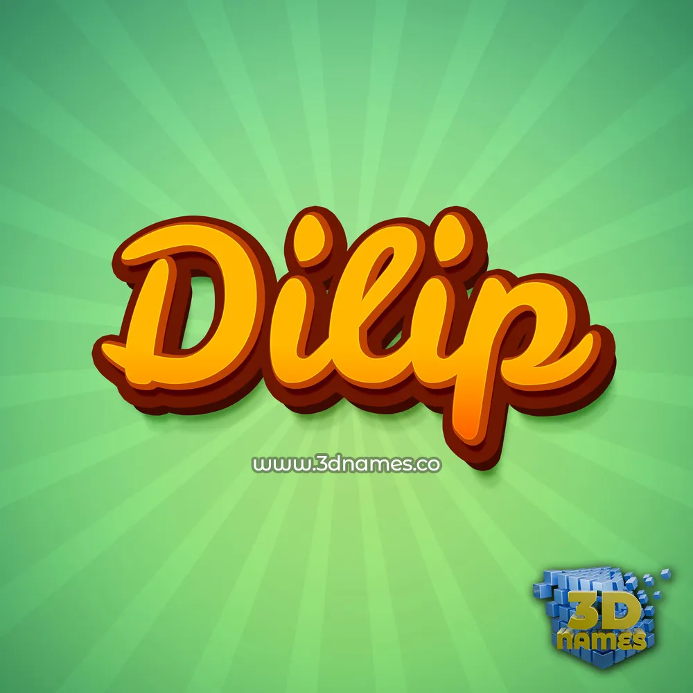 dilip in Green Rays style - 3D name wallpaper