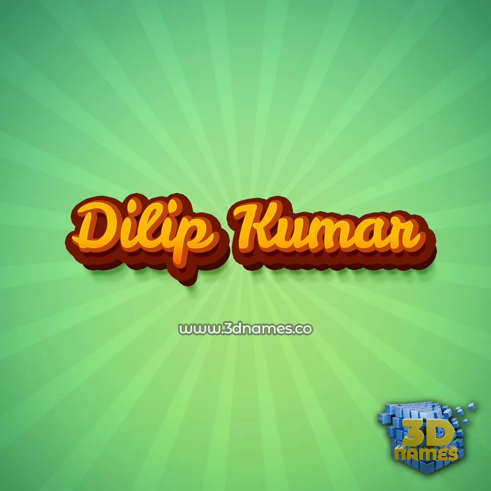 dilip kumar in Green Rays style - 3D name wallpaper