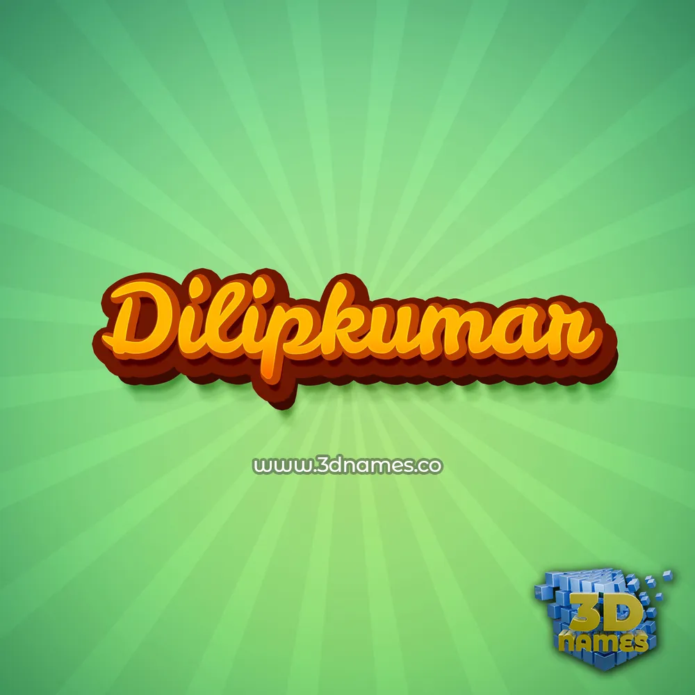 dilipkumar in Green Rays style - 3D name wallpaper