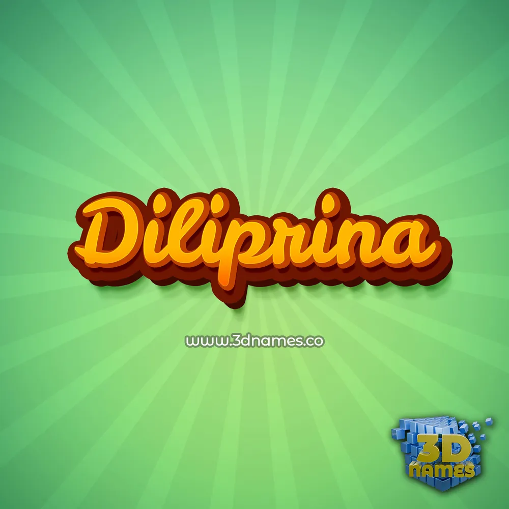 diliprina in Green Rays style - 3D name wallpaper
