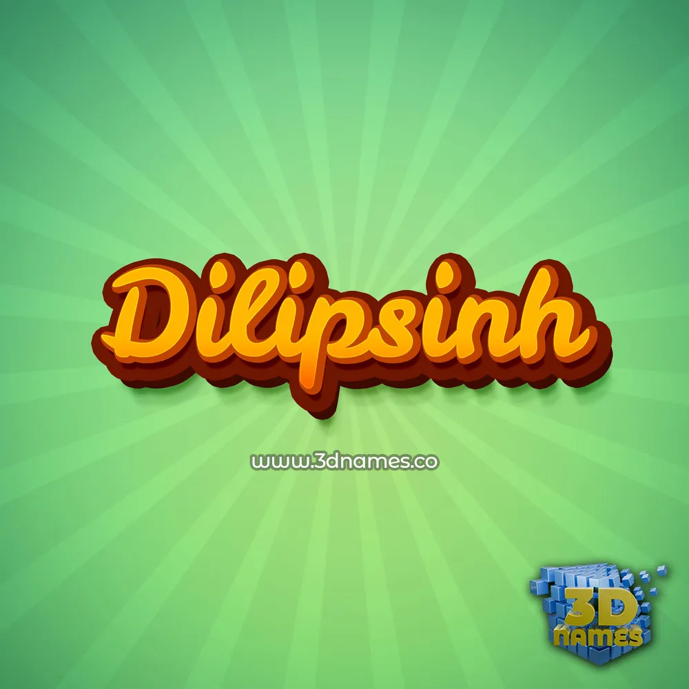 dilipsinh in Green Rays style - 3D name wallpaper