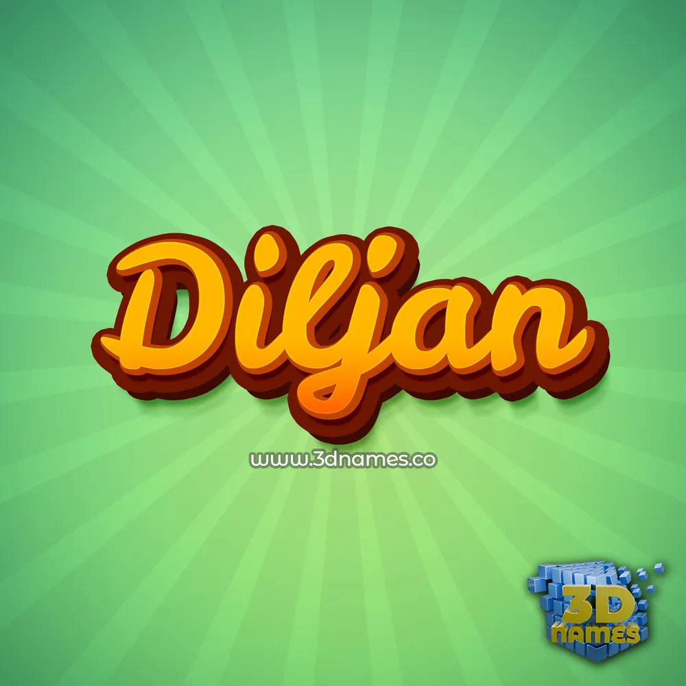diljan in Green Rays style - 3D name wallpaper