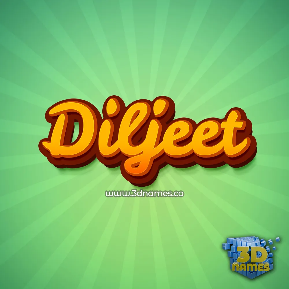 diljeet in Green Rays style - 3D name wallpaper