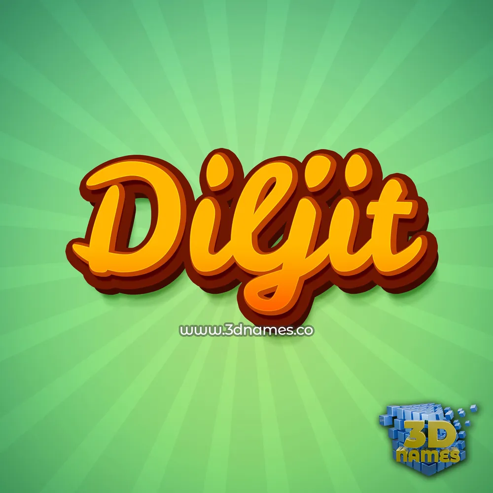diljit in Green Rays style - 3D name wallpaper