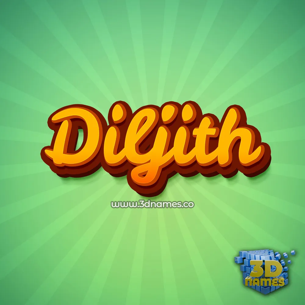 diljith in Green Rays style - 3D name wallpaper