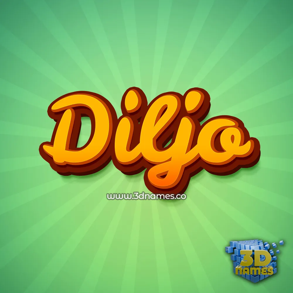 diljo in Green Rays style - 3D name wallpaper