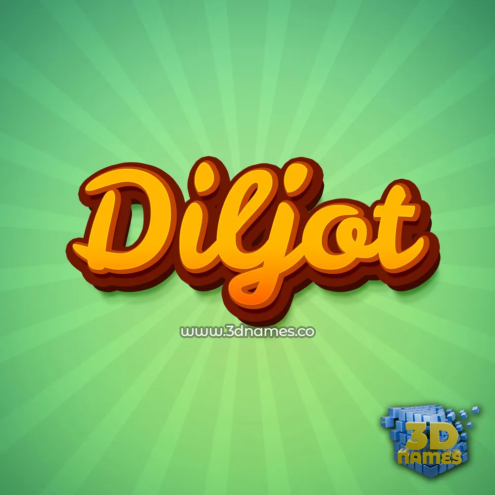 diljot in Green Rays style - 3D name wallpaper