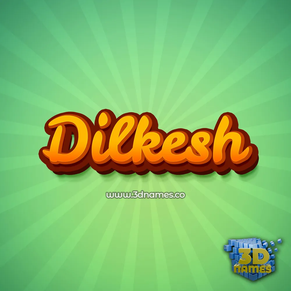 dilkesh in Green Rays style - 3D name wallpaper